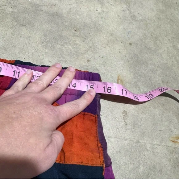 Vtg Patchwork‎ Modi Skirt Size M Hippie Boho Gypsy Modest Pull On Colorful Flare - Picture 4 of 5